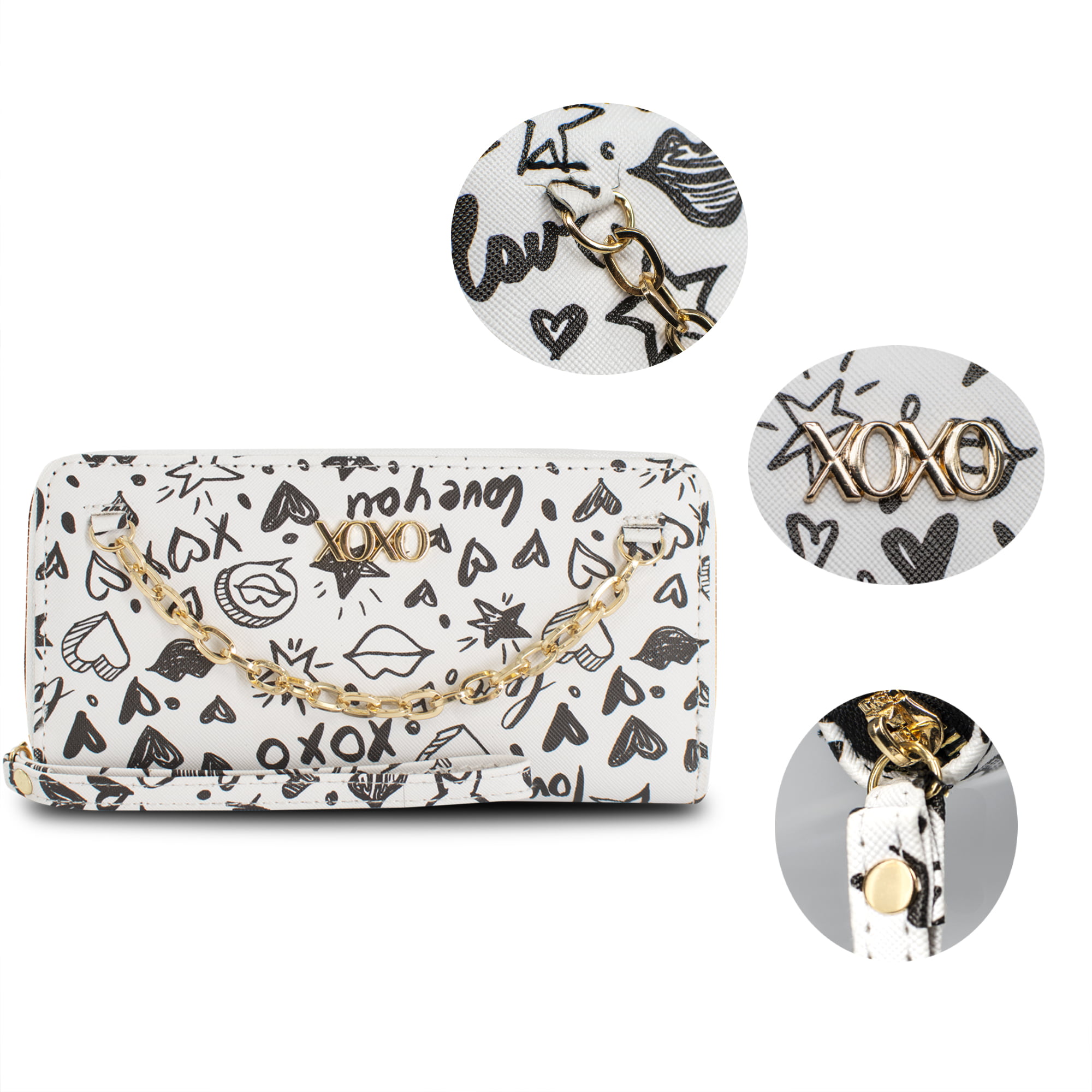 Tiny Moths Print Grab and Go ID Holder Wristlet Wallet 