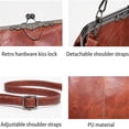 thumbnail image 2 of 2026 New Elegant Waterproof Women's Leather Kiss-Lock Tote Handbag, Vintage Crossbody Bag for Daily Use, 2 of 6