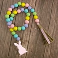 thumbnail image 4 of 85cm Easter Wood Bead Garland with Tassels Farmhouse Beads Rustic Country Decor Kid Room Wall Hanging Ornament Home Decor, 4 of 6