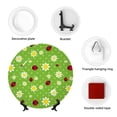 thumbnail image 4 of Balery Daisies And Ladybugs Print Bone China Decorative Plate Ceramic Dinner Plates Art Crafts with Display Stand-10in, 4 of 6