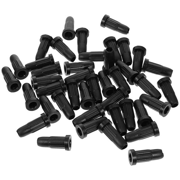 HONMEET Back to School Furniture Leg Pads Round Shape Simple Design Black 40Pcs 1.3x0.6in