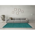 thumbnail image 3 of Ahgly Company Machine Washable Indoor Round Solid Turquoise Blue Modern Area Rugs, 6' Round, 3 of 4