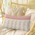 thumbnail image 4 of Spring Pink Floral Pillow Covers, Linen Long Throw Pillow Case, Vintage Farmhouse Flowers Art Holiday Pillow Protector Decorative Cushion Cover for Living Room/Bedroom 12" x 20", 4 of 8