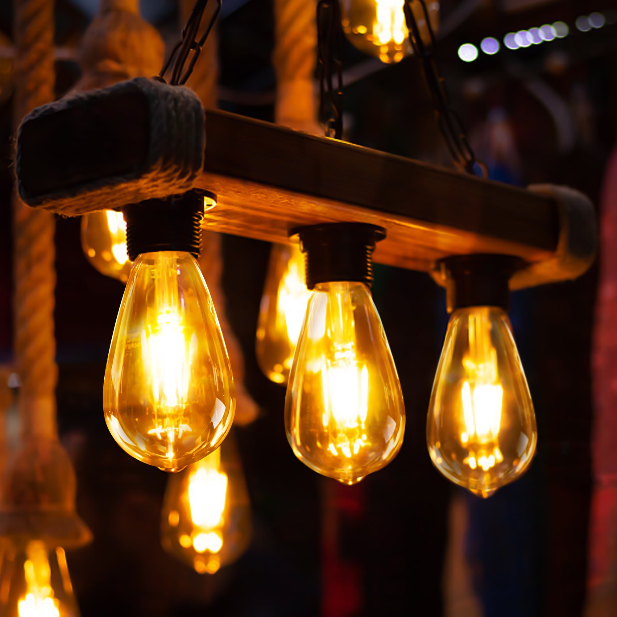 DAYBETTER Vintage LED Light Bulbs 60W Equivalent, Dimmable Edison Light Bulbs, E26 Medium Base, Warm White 2700K, ST58, 8W, 800LM, 80+ CRI, Antique Decorative Filament LED Bulb, Clear Glass,12 Pack