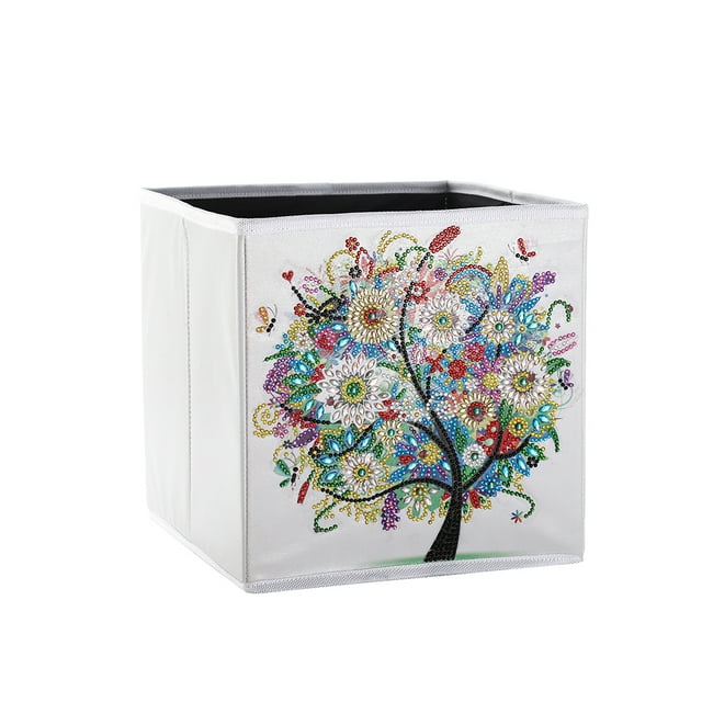 Irfora DIY diamante pintura en forma de caja de almacenamiento de diamantes artículos para el hogar dormitorio punto de cruz bordado diamante arte Irfora Caja de almacenaje