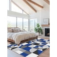 thumbnail image 2 of Mid Century Area Rug for Bedroom 5x7 Ft Navy Blue Grey Abstract Retro Geometric Modern Super Soft fuzzy Throw Rug Non-Slip Fluffy Plush Indoor Floor Carpet for Living Room Nursery Home Decor, 2 of 8