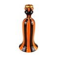 thumbnail image 2 of Thanksgiving Halloween Orange Black Striped Ceramic Candle Holder, Knotted Twisted Design Taper Candle Base, Glazed Tabletop Ornament for Dining Table Mantel Entryway Decor, 2 of 7