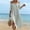 *Gray, variant on Women's Off The Shoulder 3/4 Sleeve Maxi Dress, Casual Tunic Waist Beach Dress with Side Slit White,Women's Plus XXXL