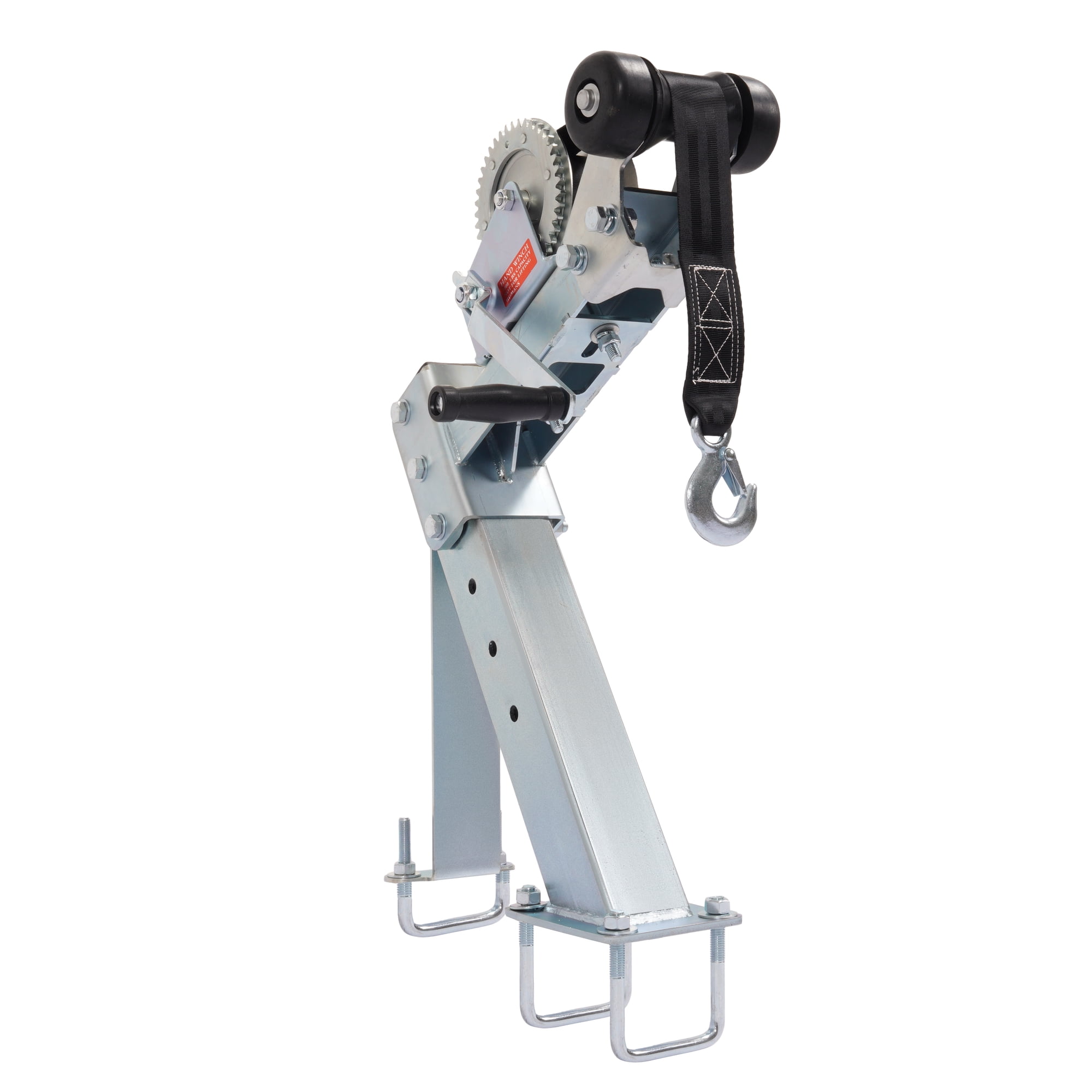 KOJEM Bpat Trailer Winch Stand with Roller Universal Winch Strap Boat Winch Mount w/U-Bolt Fit for Jet Ski Sailboat Speedboat