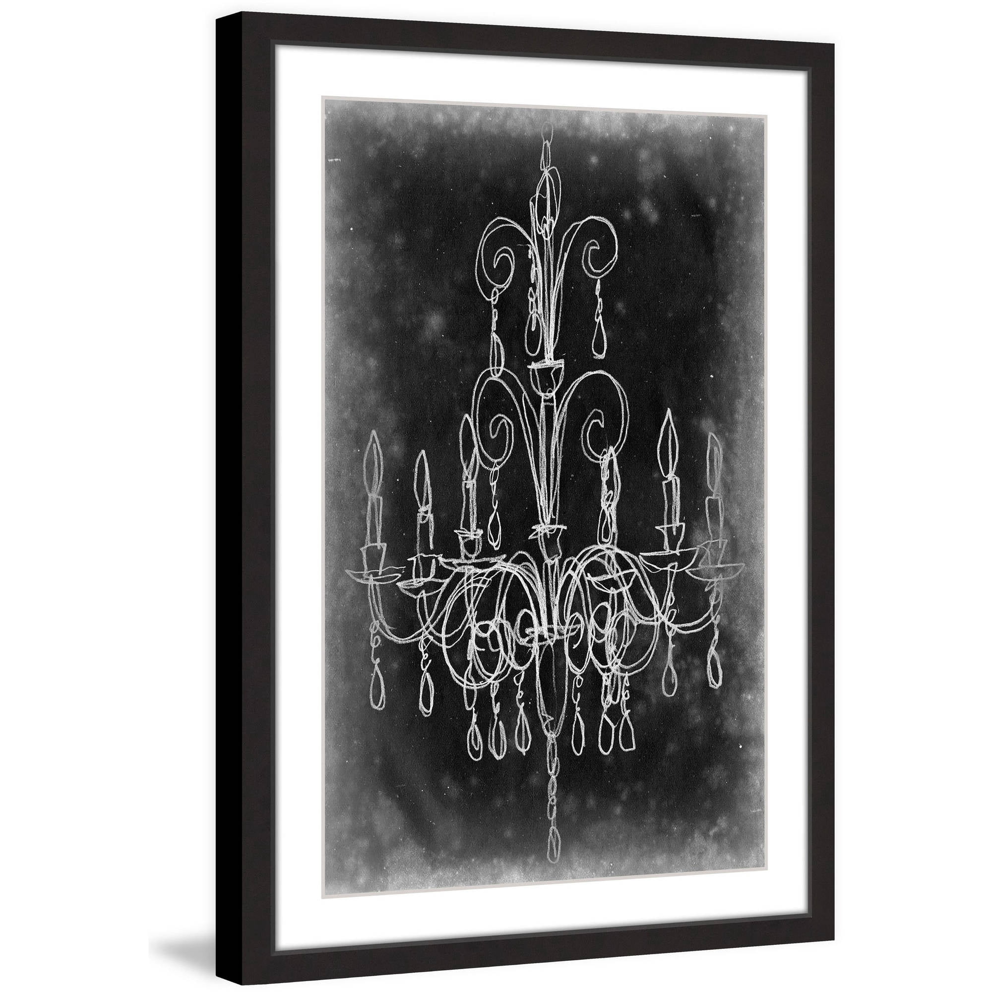 Marmont Hill "Chalkboard Chandelier II" Framed Painting Print