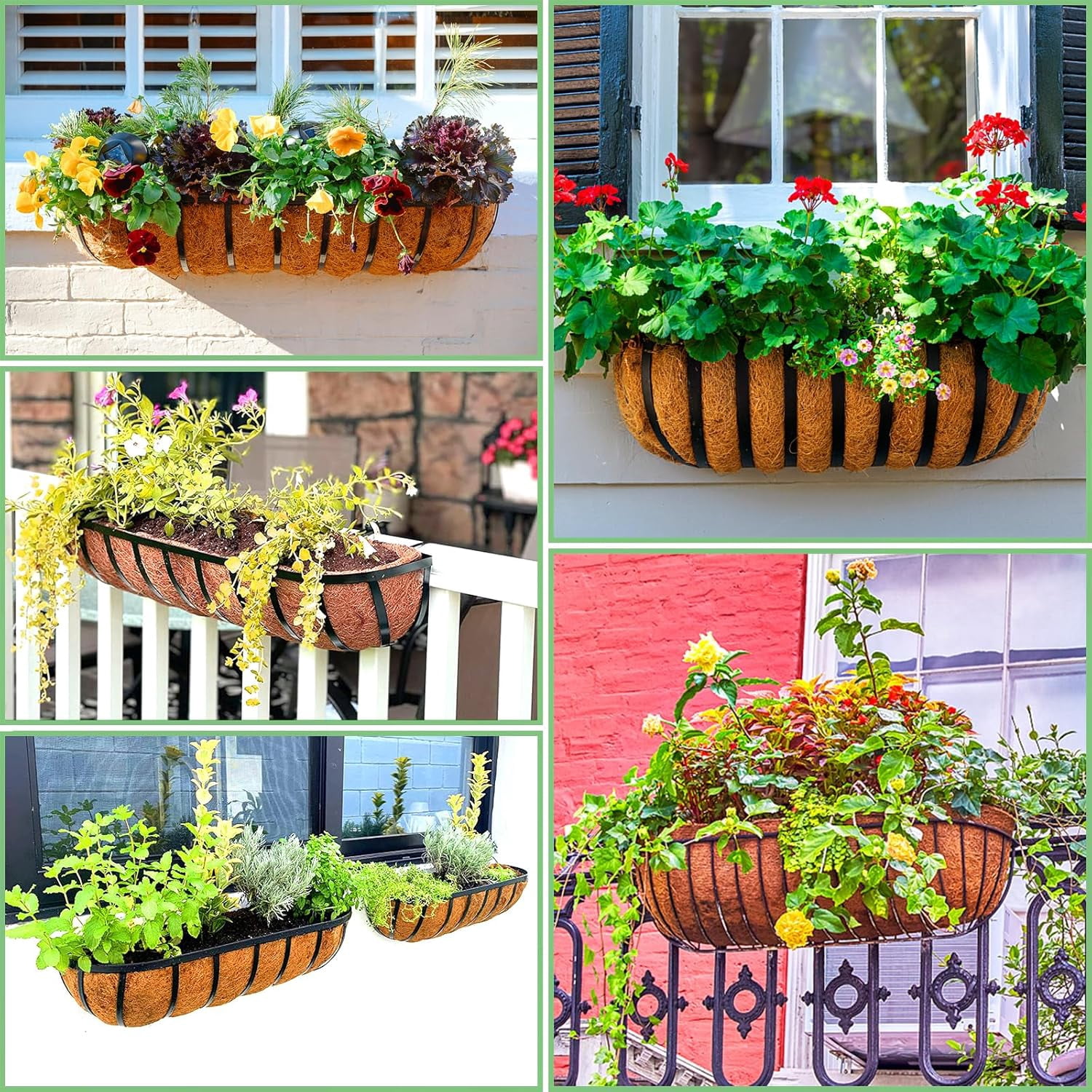 Coco Liners for Planters - 2 Pack 30 Inch Trough Coconut Liners for Planters, Window Box Coco Liners, 100% Natural Coconut Fiber Liners for Wall Hanging Basket, Window Box, Fence Baskets