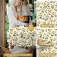 thumbnail image 5 of Yellow Pioneer Flower Pattern Round Tablecloth 60"x60", Wrinkle Resistant Wipeable Table Cover for Kitchen Dining Room Picnic Patio and Party, 5 of 6