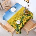 thumbnail image 2 of Blue Sky Sunflower Field Pattern Square Tablecloth,Waterproof Square Table Cover,Wipeable Spillproof Washable Table Cover for Home Kitchen Party Decor 42"X42"(107x107cm), 2 of 6