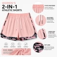 thumbnail image 5 of Women’s 2-in-1 Workout Shorts, High Waisted Athletic Running Shorts with Built-in Liner Pocket, Nylon Spandex Quick Dry Gym Yoga Training Shorts, 5 of 6