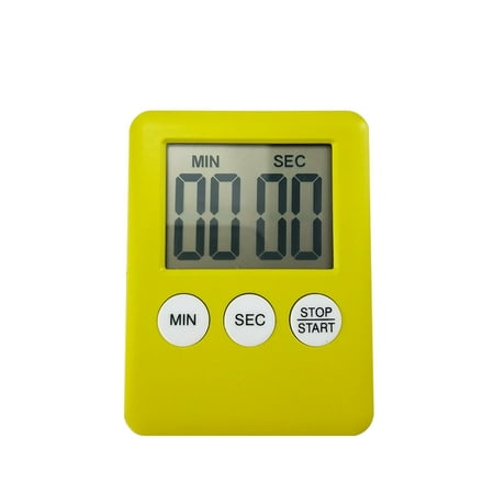 

2PCS Digital Cooking Timer LCD Display Baking Countdown Alarm Button Operation Kitchen Timer Yellow