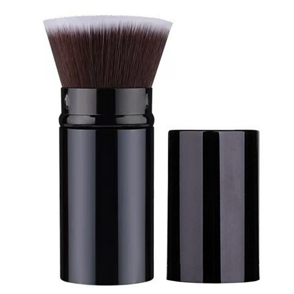 Retractable Foundation Makeup Brushes, Travel Flat head Brush Portable Foundation Brush with Cover