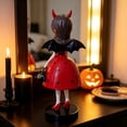 thumbnail image 5 of Halloween Girl Resin Tabletop Figurine, Vintage Cartoon She Statue, Spooky Cute Decor for Mantel Shelf Entryway, Halloween Party Decoration Gift Collectible, 5 of 6