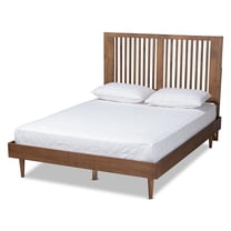 Bowery Hill Ash Walnut Finished Wood King Size Platform Bed