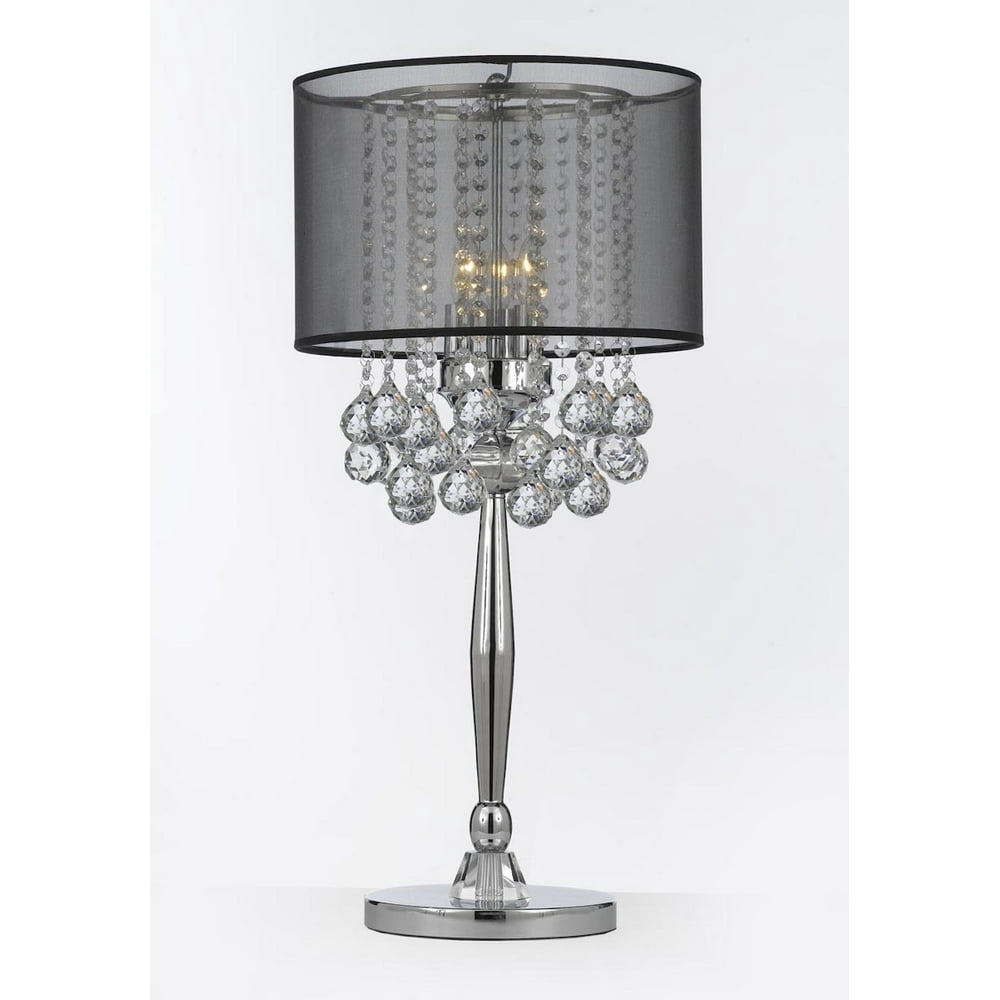 Silver Mist 3 Light Chrome Crystal Table Lamp Desk Lamp Bedside Lamp