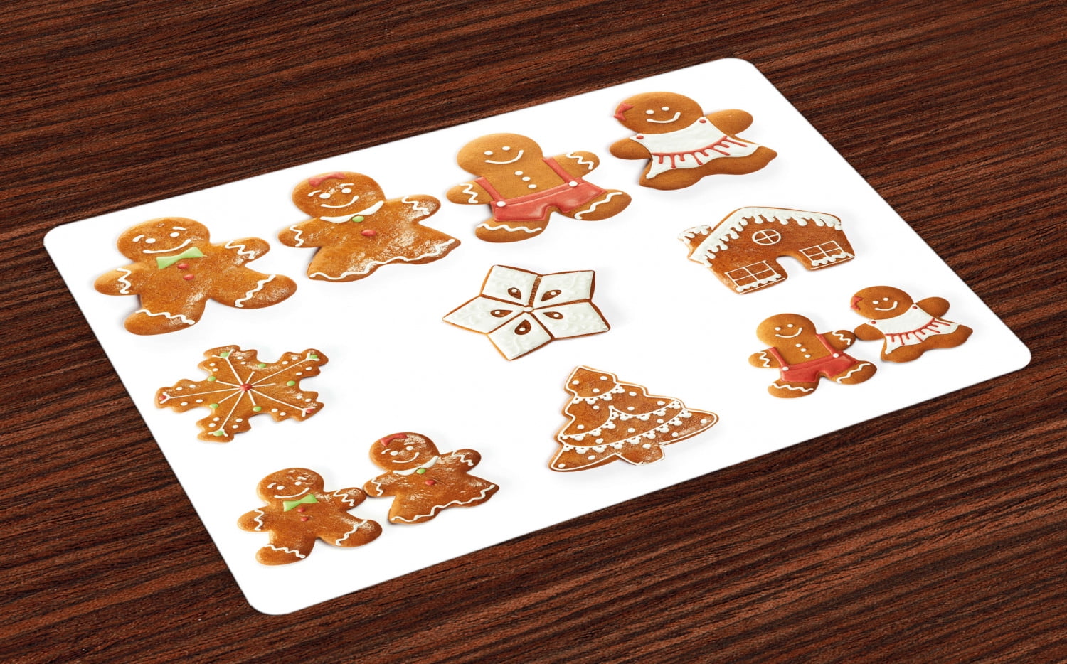 Gingerbread Man Placemats Set of 4 Vivid Cute Christmas Gingerbread