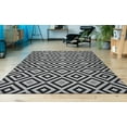 thumbnail image 2 of Couristan 3.9' x 5.5' Black and Ivory Diamond Rectangular Outdoor Area Throw Rug, 2 of 10