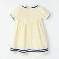 thumbnail image 5 of LOOK! Auroural Children's Solid Color Lapel Short Sleeved Dress Girls' Summer College Style Casual Comfortable Dress（2-8Y）, 5 of 7