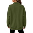 thumbnail image 5 of Lumtrix Womens Oversized Sweatshirts V Neck Henley Turtle Neck Long Sleeve Button Fleece Pullover, Casual Teen Girls Y2K , Fall Winter Fashion Army Green S, 5 of 7