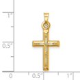 thumbnail image 4 of Diamond2Deal 14K Yellow Gold Hollow Diamond-Cut Cross Pendant for Women (L- 1.46 in), 4 of 4