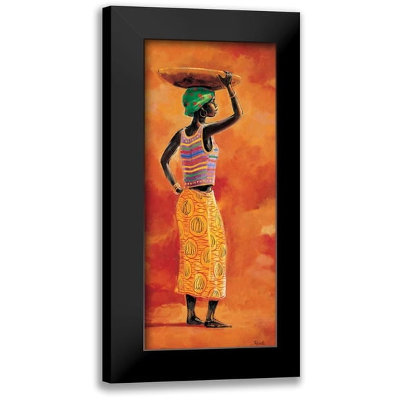 Renee 8x14 Black Modern Framed Museum Art Print Titled - African beauty 1-3