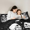 thumbnail image 5 of Castle Fairy 3-Piece Queen Size Comforter Set - Floral Skeleton Gothic Galaxy Print, 5 of 8