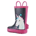 thumbnail image 3 of Kushyshoo Rubber Kids Rain Boots Navy Unicorn Rain Boots for Big Girls Sizes 3, 3 of 5