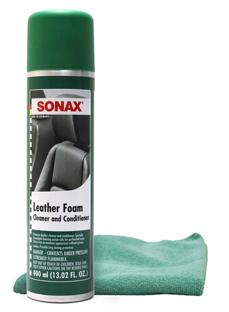 Sonax Leather Foam Cleaner & Conditioner (13.02 oz) Bundled with a