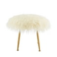 thumbnail image 5 of Linon Arlo Vanity Stool, 17.75" Seat Height, Pale Gold Finish with Cream Fabric, 5 of 7