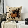 thumbnail image 5 of Sm:)e Ghost Pumpkin Bat Cats Halloween Pillow Covers 18x18 Inch Set of 2, Cushion Covers for Sofa Home Decor, 5 of 6