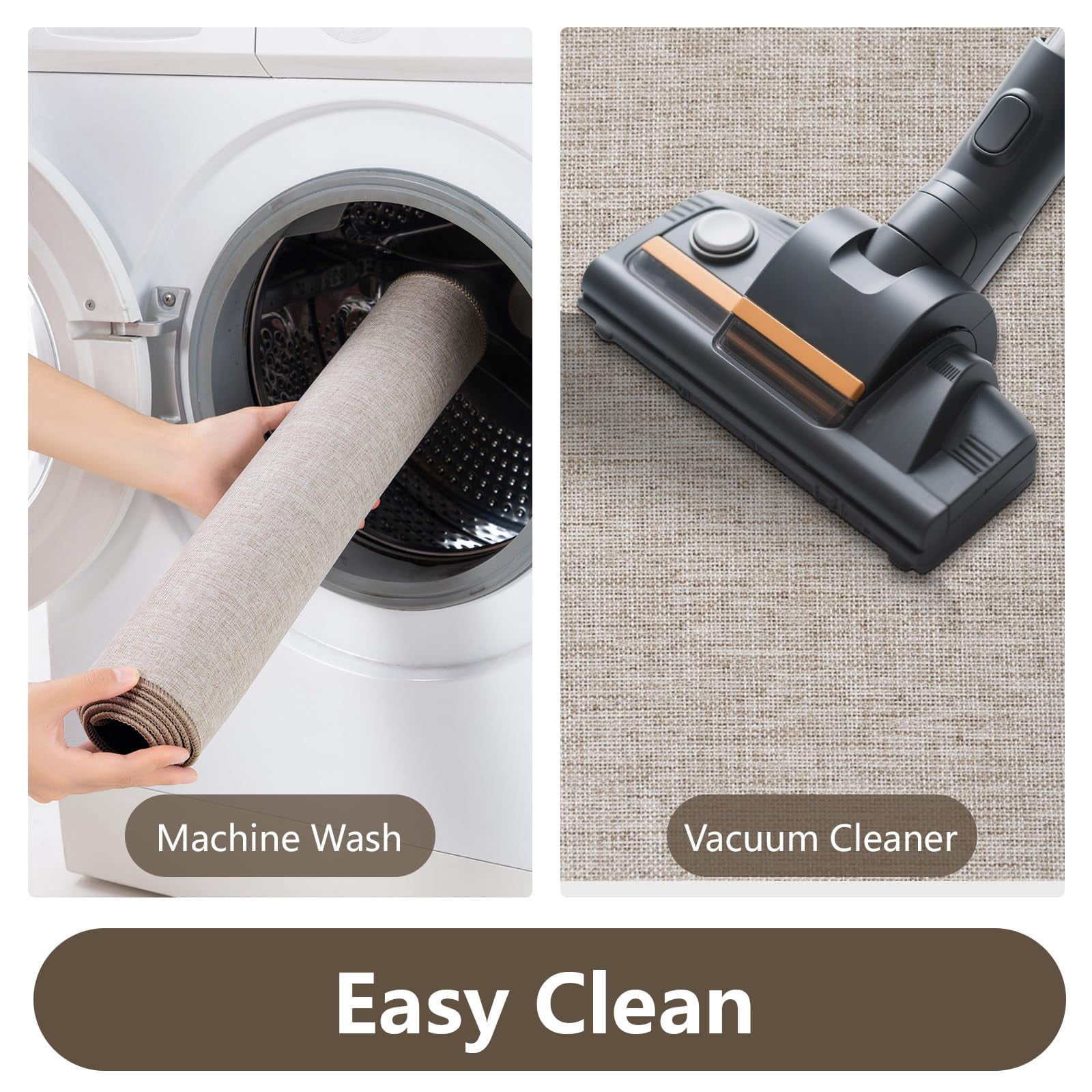 Non Slip Kitchen Rugs Mat Washable Linen-Like Thin Kitchen Mats for Floor, Rubber Backing Absorbent Stain Resistant Standing Floor Mat Front of Sink Laundry, Easy Clean, Dark Gray 17"x30"