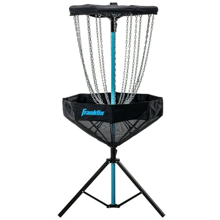 UPC: 0025725559435 | Franklin Sports Disc Golf Basket – PDGA Approved – Elite Portable Disc Golf Target Basket Set with Premium Metal Chains + Canvas Basket – Disc Golf Equipment + Hole Stand