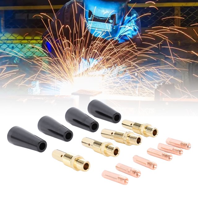 Welding Gas Diffuser, Heat Resistant Flux Core Gasless Nozzle 48 Pcs Set for MIG Welder