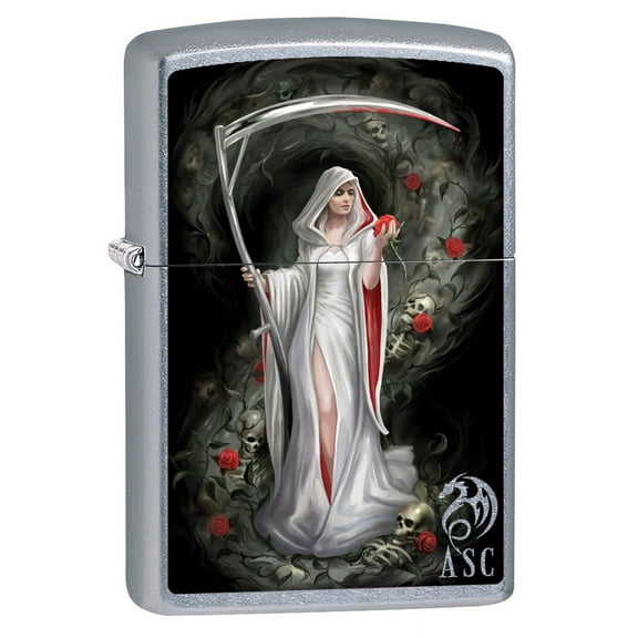 Zippo Lighter: Anne Stokes Female Grim Reaper - Street Chrome 80892