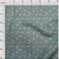 thumbnail image 3 of oneOone Polyester Spandex Teal Blue Fabric Floral Fabric For Sewing Printed Craft Fabric By The Yard 56 Inch Wide, 3 of 4
