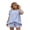 Sky Blue, variant on LMLYSoH Women Plaid Set, Short Sleeve Ruffled Shirt with Elastic Waist Shorts Summer Outfit