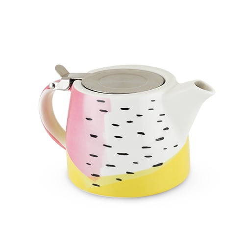 Harper Ceramic Teapot & Infuser in Color Block by Pinky Up
