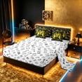 thumbnail image 5 of meiyoeat Neon Yellow Flame Game Controller Twin Bedding Sets for Kids Boys, Yellow Geometric Gaming Bedding Comforter Set, Gamepad Reversible 7 Pieces, 5 of 6