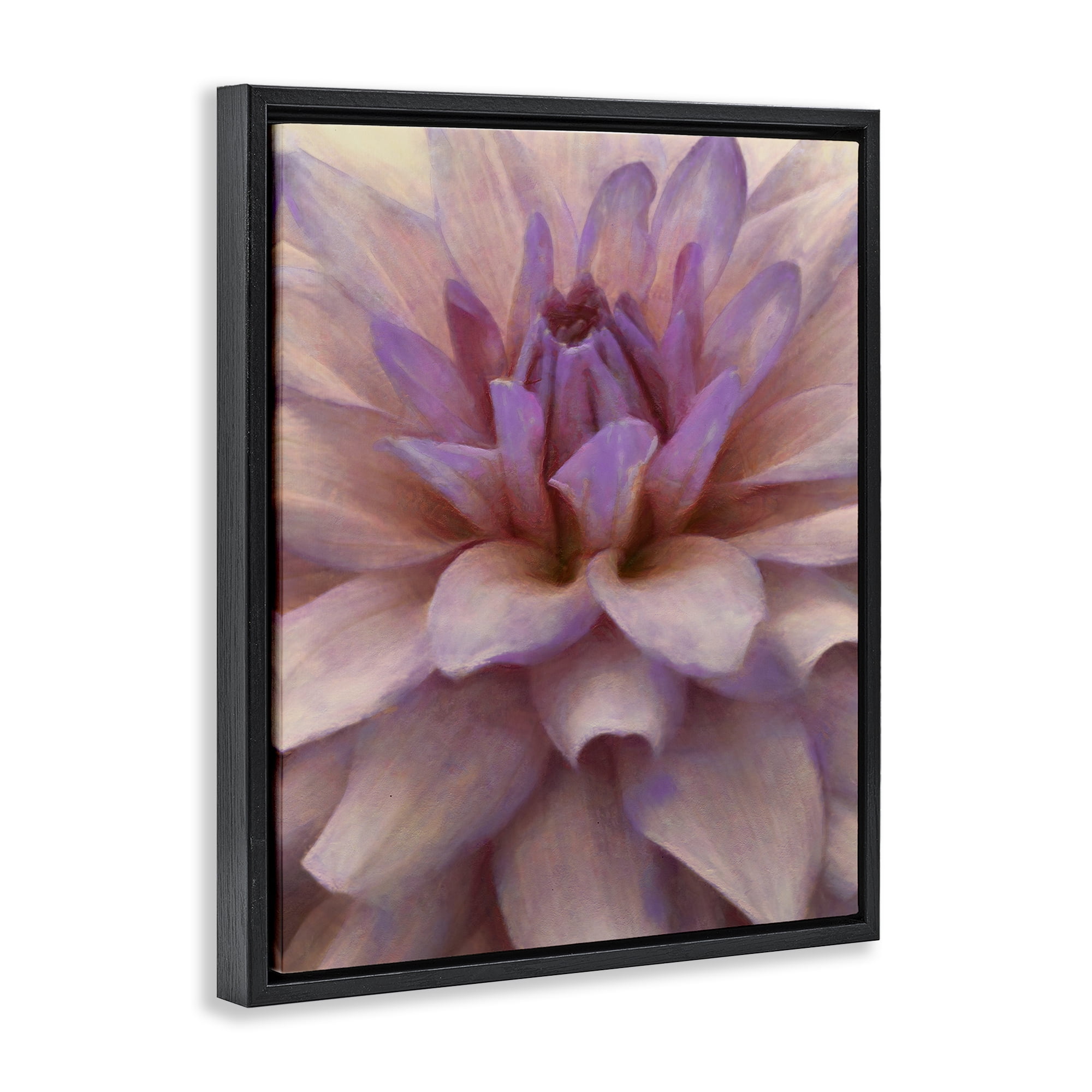 Stupell Industries Purple Dahlia Petals Botanical & Floral Painting Black Floater Framed Art Print Wall Art, 25 x 31