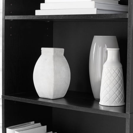 MAINSTAYS 5-SHELF BOOKCASE WITH ADJUSTABLE SHELVES, TRUE BLACK OAK