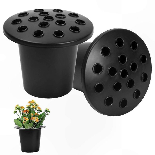 Memorial Flower Holders for Graves, Black Grave Vases Insert for Cemetery Decorations