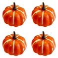 thumbnail image 3 of 4PC Pumpkin Fall Decorations, 2.36" Mini Faux Pumpkin, Small Decorative Pumpkins for Thanksgiving Fall Decor, Halloween Plastic Pumpkins, Natural‑Textured Fake Pumpkin, Harvest Pumpkins for Mantel, 3 of 5