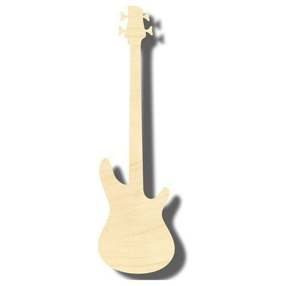 Unfinished Wood Bass Guitar Shape - Craft - Music - up to 46" DIY 8" / 1/4"