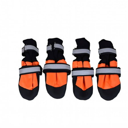 GASTROPOD 4Pcs Dog Shoes Non-Slip Sole Dog Boots Comfortable Waterproof Dog Boots for Winter 7x6cm Orange