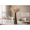 thumbnail image 2 of AeraVida 14" Striped Mango wood Vase, Black, 2 of 5