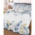 thumbnail image 2 of Quilts Queen Size, Teal Blue Eucalyptus Leaves Soft Comforter Bedding Set for Bed, Farmhouse Botanical Watercolor Lightweight Quilted Bedspread with Pillow Cover(2 Pieces) for All Season, 90x96 Inch, 2 of 6